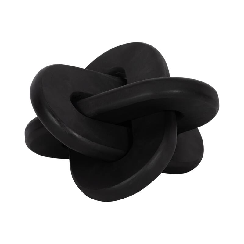 Sagebrook Home Neutral Wood Decorative Knot Figurine - 10" x 10" x 10" - Black