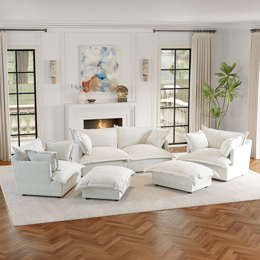 Cloud Chenille Upholstered Modular Sectional Sofa