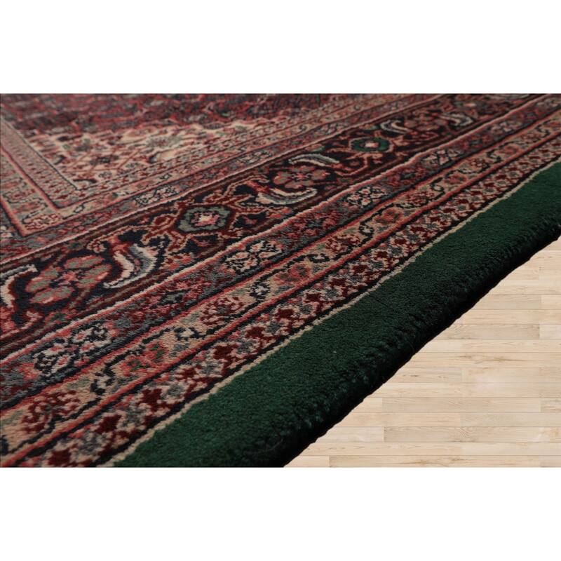 7'11''x10'10'' Hand Knotted Wool Emerald Taabriz Medallion Plush Pile Area Rug - 7' 11'' x 10' 10''