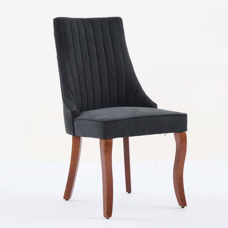 Linen Dining Chairs Channel Kitchen Dinner Chair,Set of 2