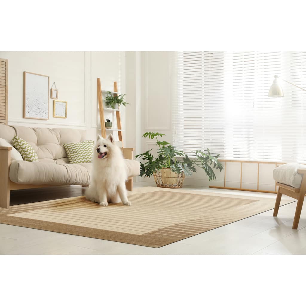 Ivory Transitional Solid Urban Area Rug - 5' x 8'