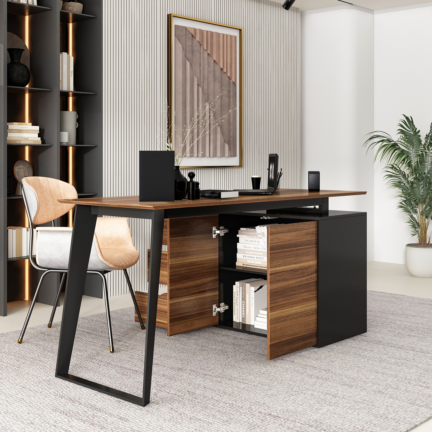 Mid century deals l shaped desk