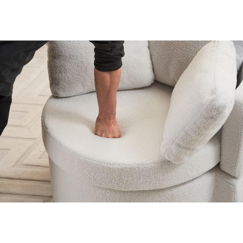 Swivel And Storage Chair With Back Cushion For Living Room