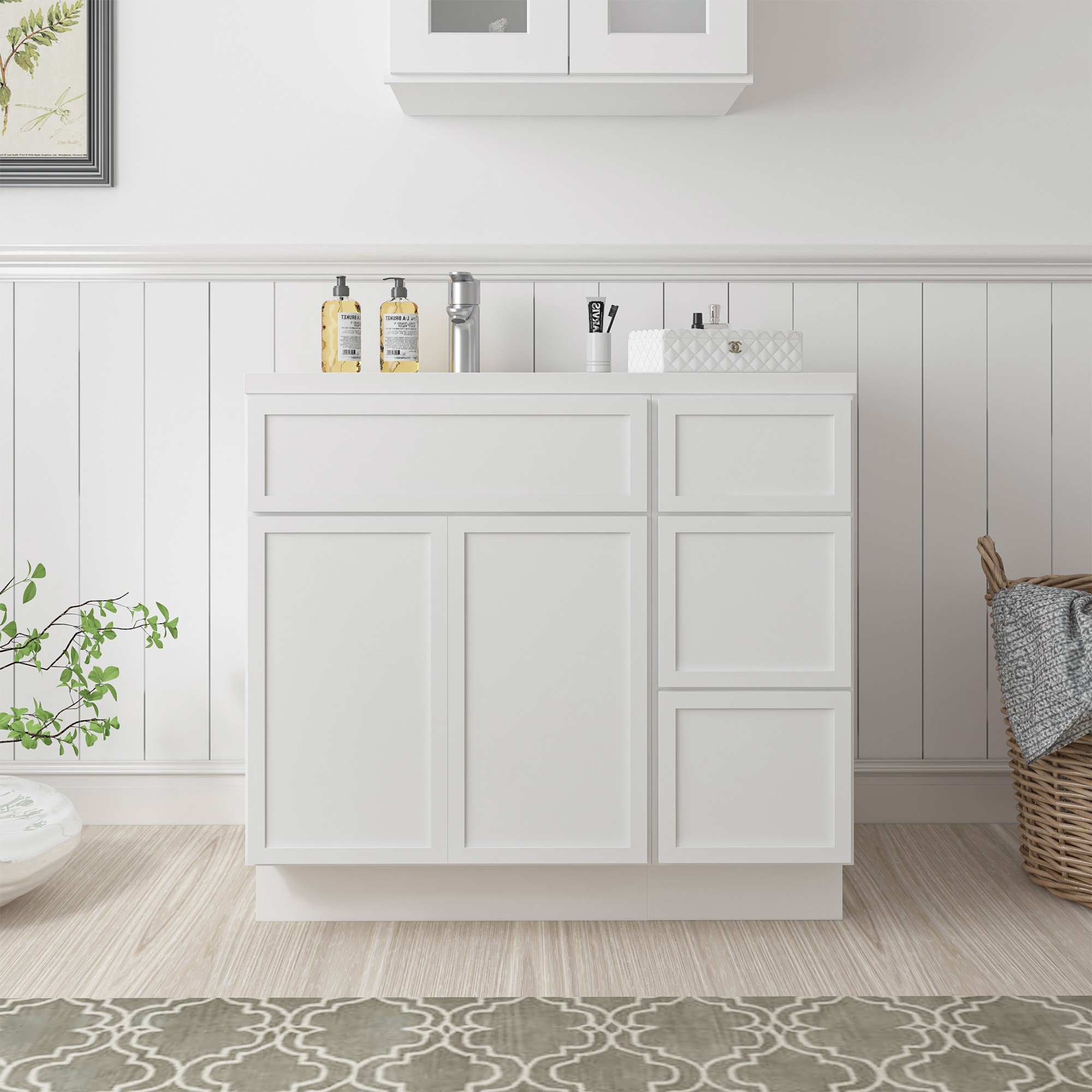 Vanity Art Montclair 36" Oak Freestanding Bathroom Vanity Cabinet without Top