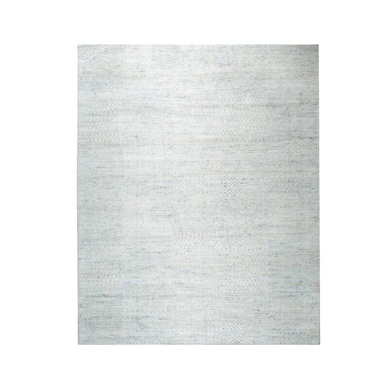 Hand-Knotted Natural Silk Grass Design Rug, 8' x 10', Gold Mix Area Rug, Elegant Soft Texture for Modern Interiors - L