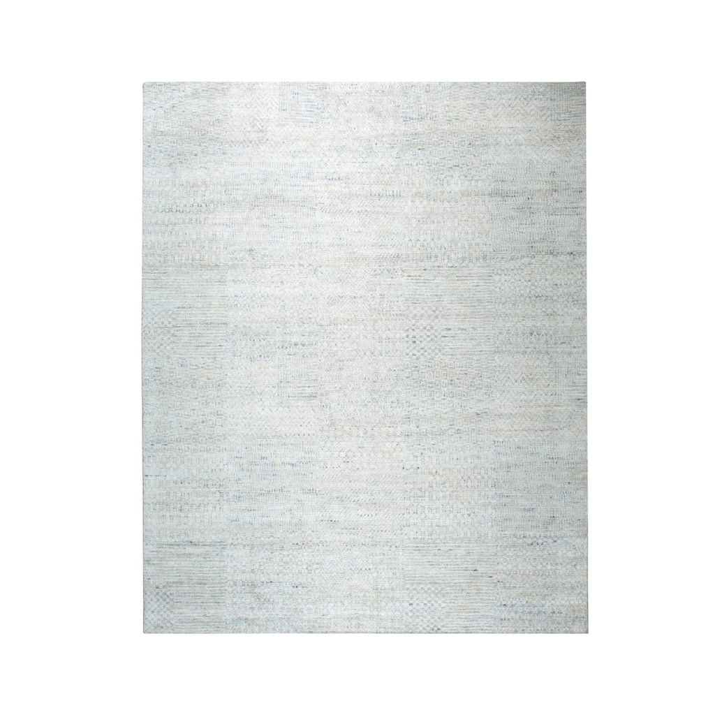 Hand-Knotted Natural Silk Grass Design Rug, 8' x 10', Gold Mix Area Rug, Elegant Soft Texture for Modern Interiors - L