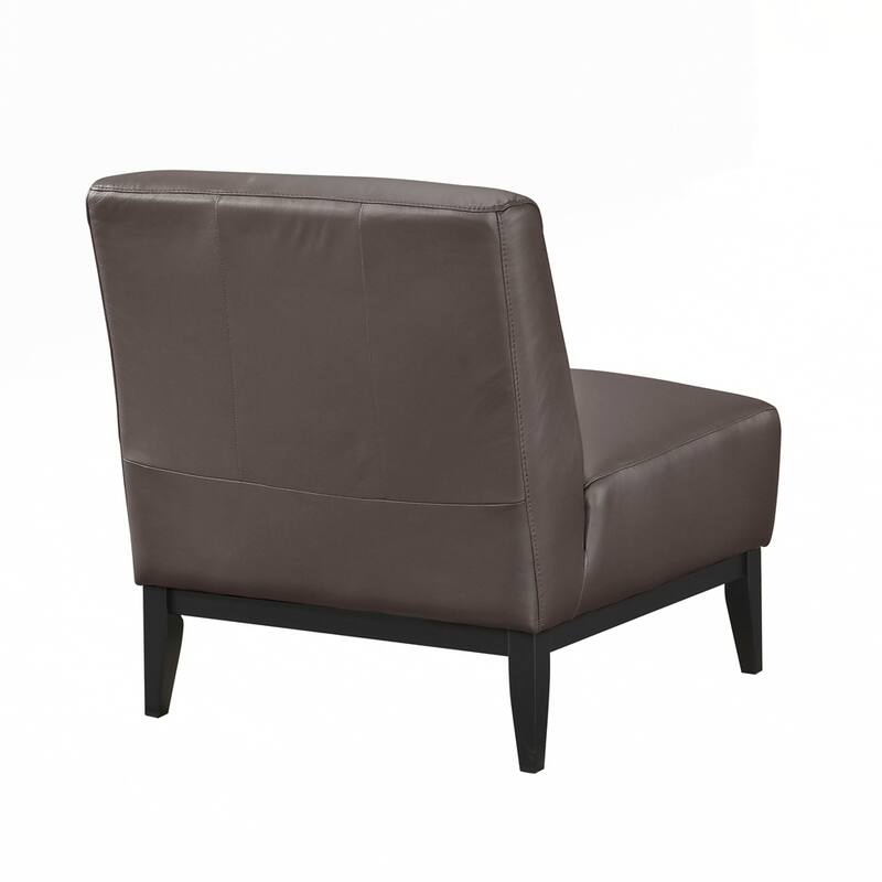 Upholstered Accent Chair Cushion Seat Back with Solid Wood Leg