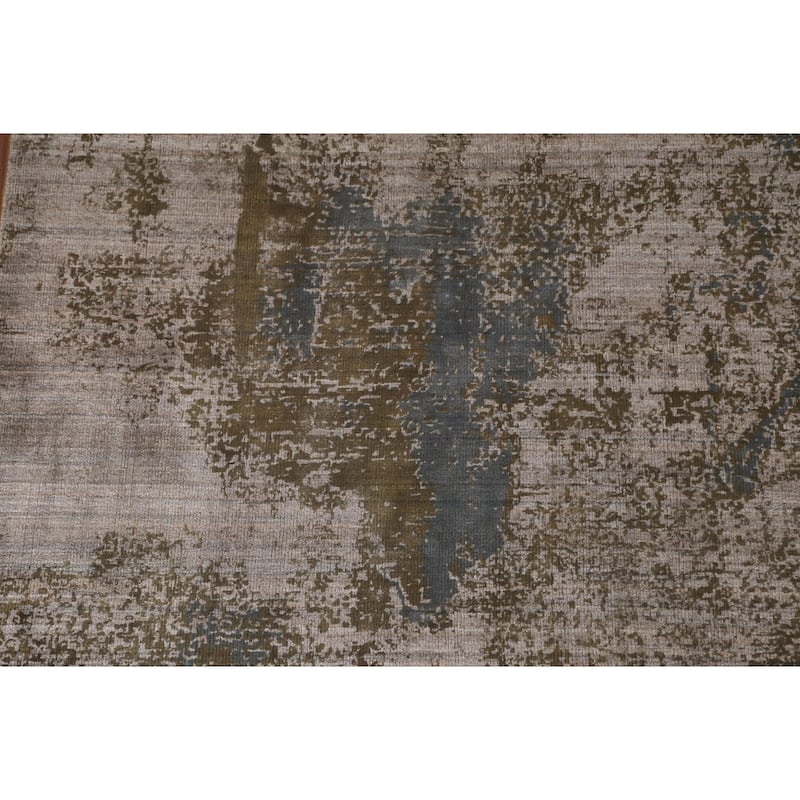 Multi-Color Abstract Area Rug Handmade Wool Carpet - 5'3" x 8'4"