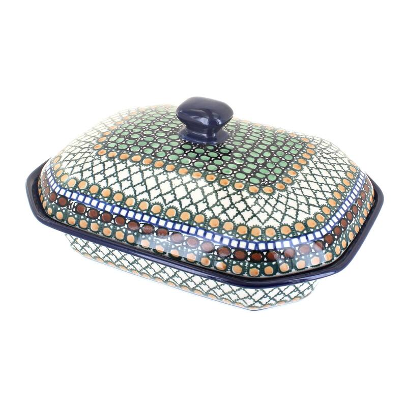 Blue Rose Polish Pottery 662 Ceramika Artystyczna Medium Covered Baker