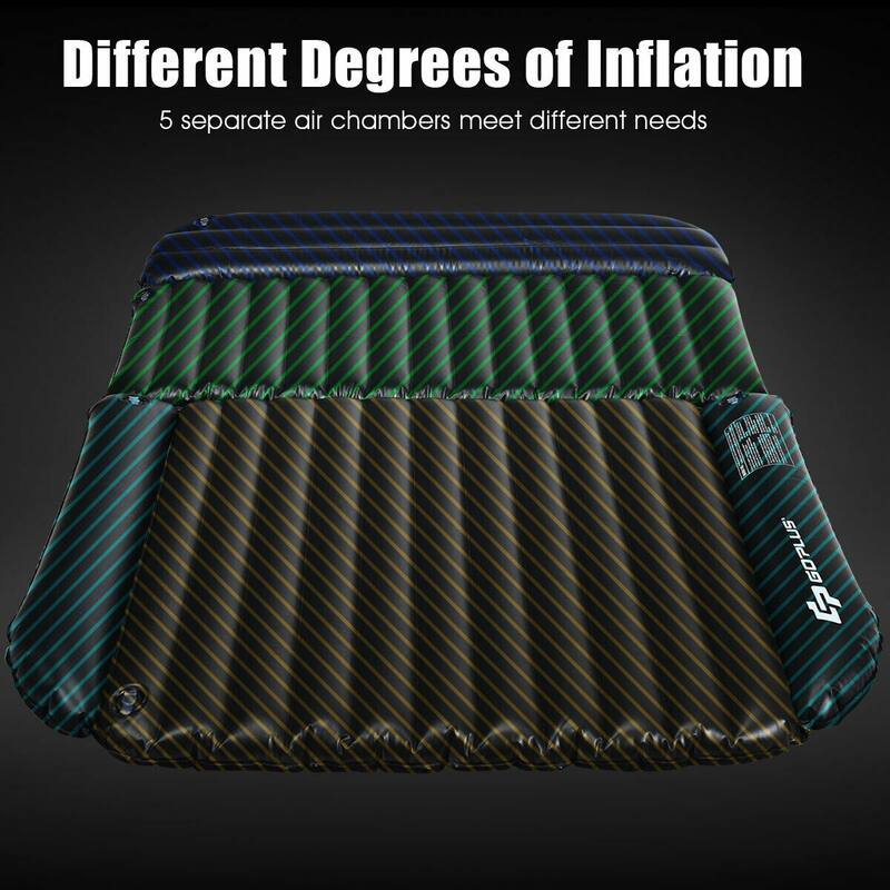 Car Backseat Air Mattress with Independent Airbags and Soft Flocking Cover Travel Camping Bed