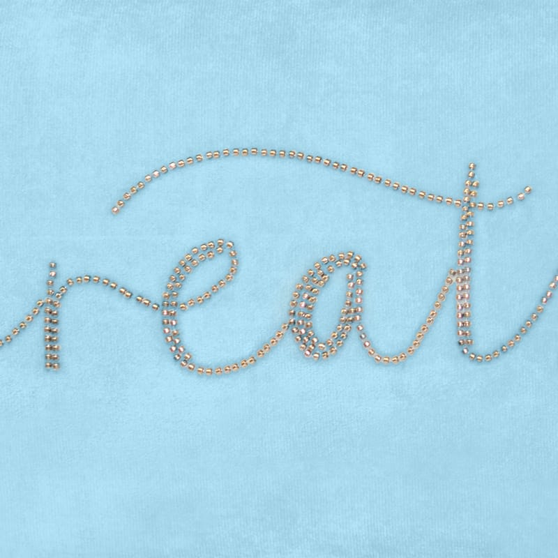 Edie At Home Celebrations "Breathe" Embroidered Decorative Throw Pillow, Mist/Grey