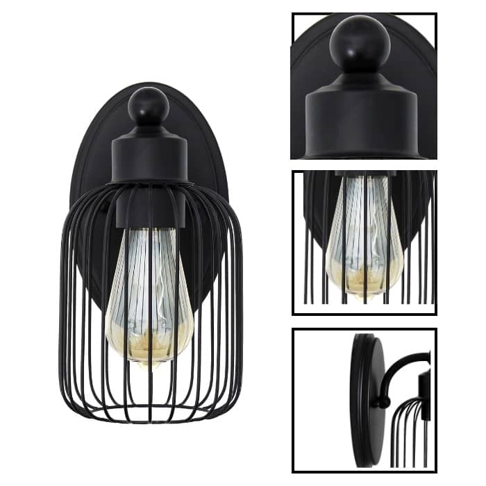 10.5” wall sconces black wall light fixtures metal wall lights