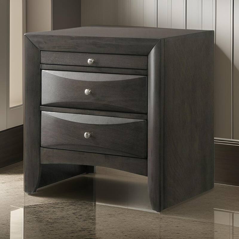 Brown 2 Drawer 17 in. W Nightstand with Sturdy Hardware and Ample Storage
