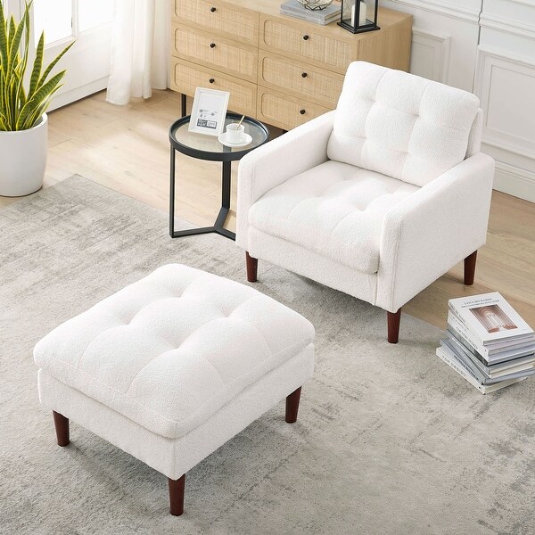 Chair & Ottoman Sets,Modern Fabric Single Sofa Chair