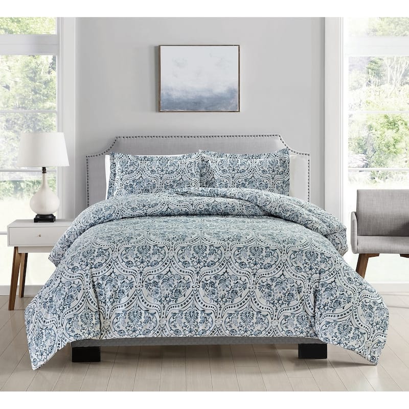 Bibb Home 4 pc Duvet & Down Alternative Comforter Set - Madison - Queen