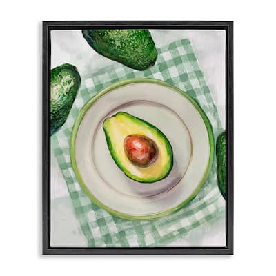 Stupell Delicious Avocado on Plate Framed Floater Canvas Wall Art Design By Lil' Rue