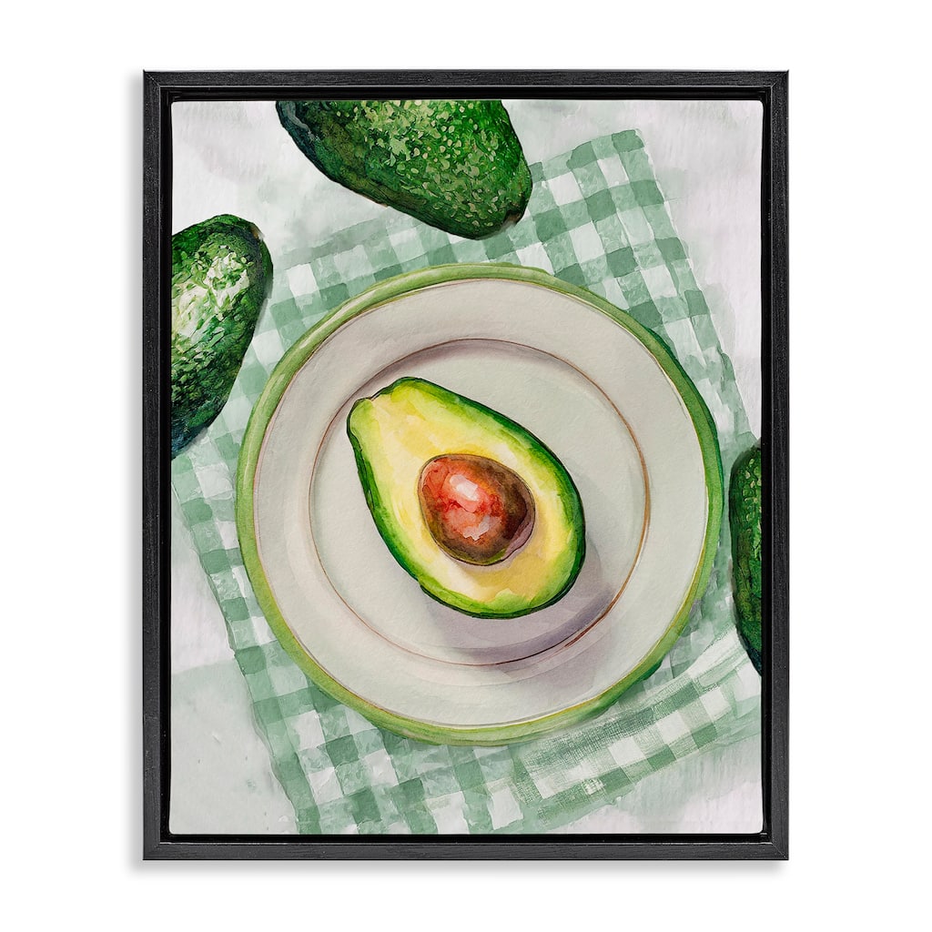 Stupell Delicious Avocado on Plate Framed Floater Canvas Wall Art Design By Lil' Rue