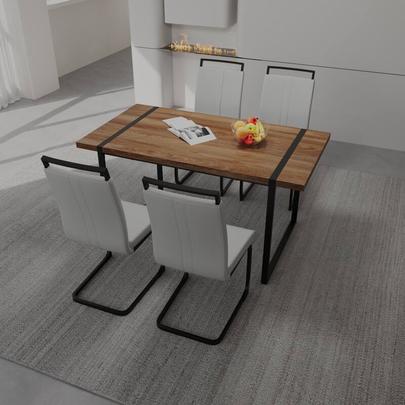 Multifunctional Dining Table and Chair Sets Home Dining Table and Chair Sets with Anti-Scratch Plastic Feet for Dining Room