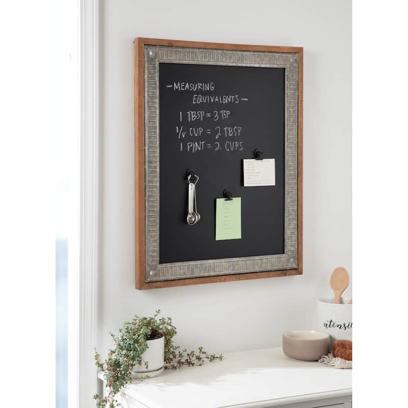 Kate and Laurel Deely Wood and Metal Framed Chalkboard - 24x30