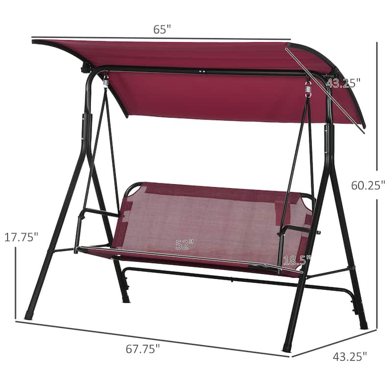 Steel 3-Person Porch Swing with Stand