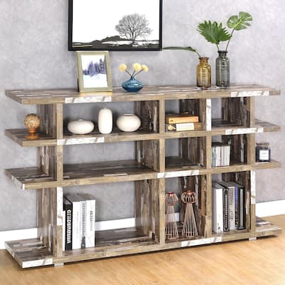 Modern Open Design Industrial Rustic Display Bookcase