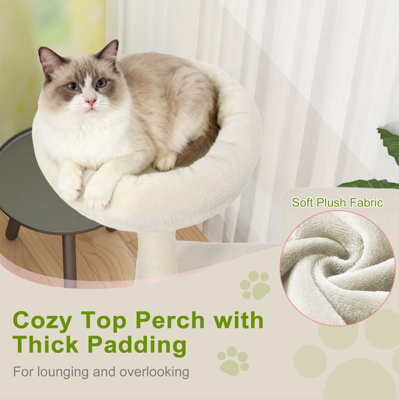 Gymax 48'' Tall Cat Tree w/ Large Condo Padded Top Perch Jute