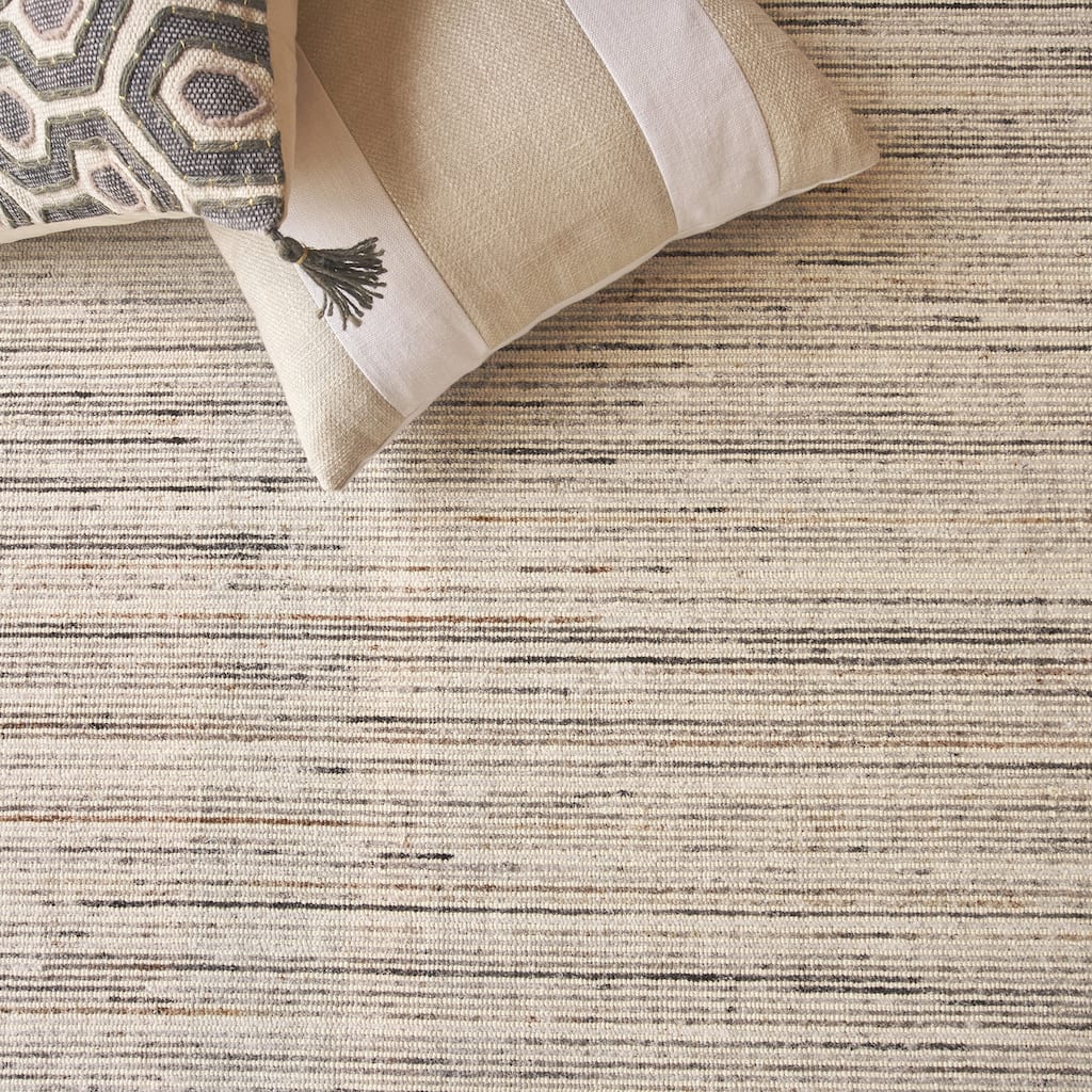 EXQUISITE RUGS Carmen Hand-loomed PET yarn Ivory/Grey Area Rug.