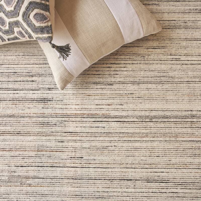 EXQUISITE RUGS Carmen Hand-loomed PET yarn Ivory/Grey Area Rug.