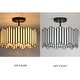preview thumbnail 26 of 26, Tifany Modern Gold 3-Light Drum Glass Chandelier Semi-Flush Mount Ceiling Light