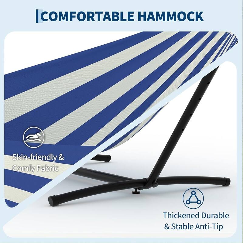 Portable Double Hammocks with Carrying Bag for Outside, 450 lbs Capacity