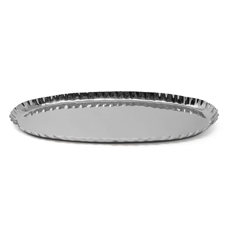 Crushed Oblong Tray 17.5"L Stainless Steel