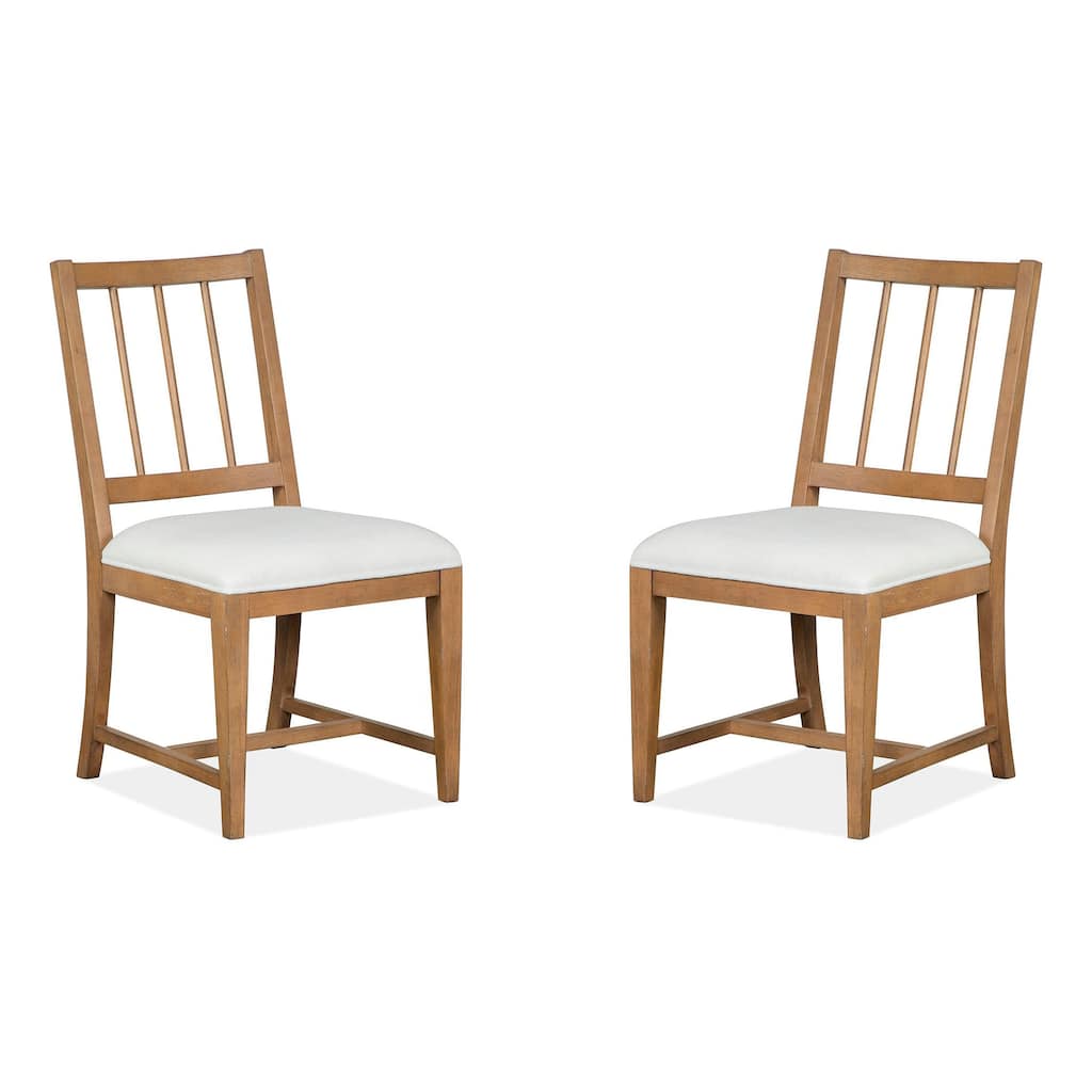 Magnussen Home Lindon Belgian Wheat Upholstered Side Chair Two Pack - 19''W x 22.38''D x 35.5''H