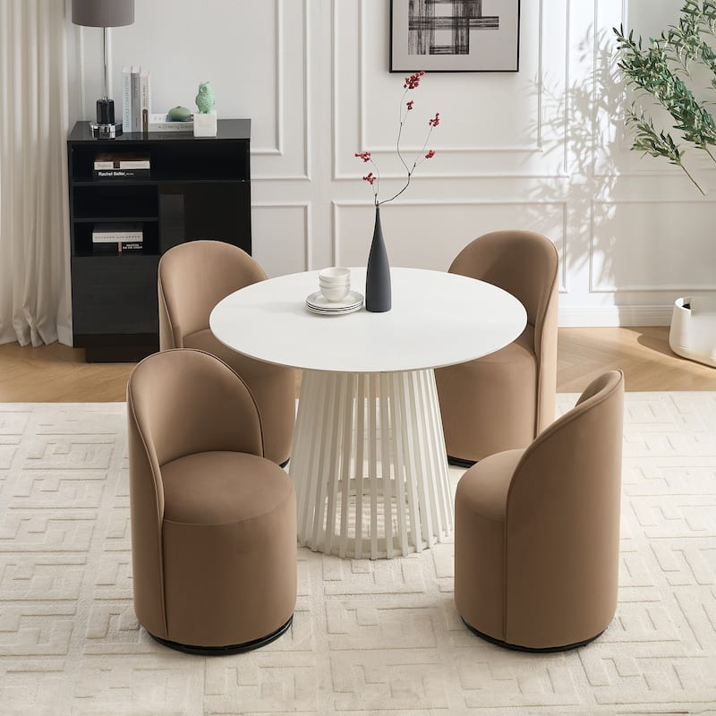 Upholstered Swivel Barrel Chair Dining Chair Side Chair