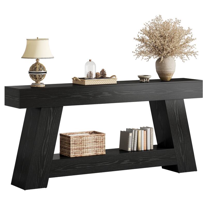70.9-Inch Farmhouse Console Table, Wooden Sofa Table for Living Room