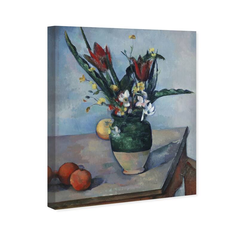 Wynwood Studio Canvas Floral and Botanical Paul Cezanne - The Vase of Tulips Blue and Traditional Wall Art Canvas Print