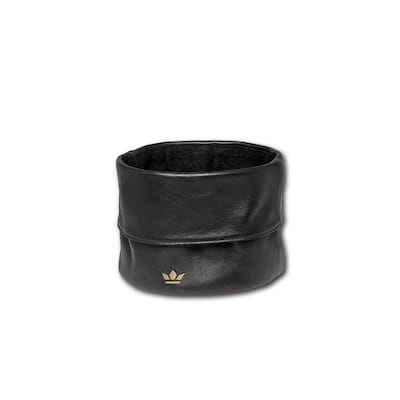 Leather Bread Basket - Vintage Grey