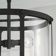preview thumbnail 3 of 4, Brennen 3-light Black Iron Convertible Pendant/ Semi-Flush Mount