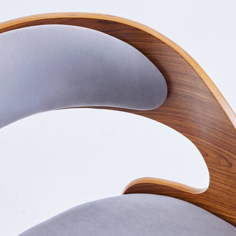 Modern Upholstered Dining Chair with Curved Backrest