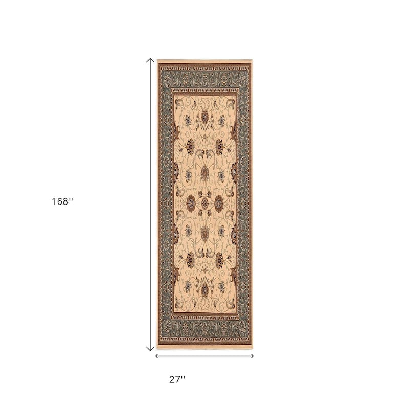 HomeRoots Oriental Traditional Runner Area Rug - 168 in. x 27 in. x 0.35 in.