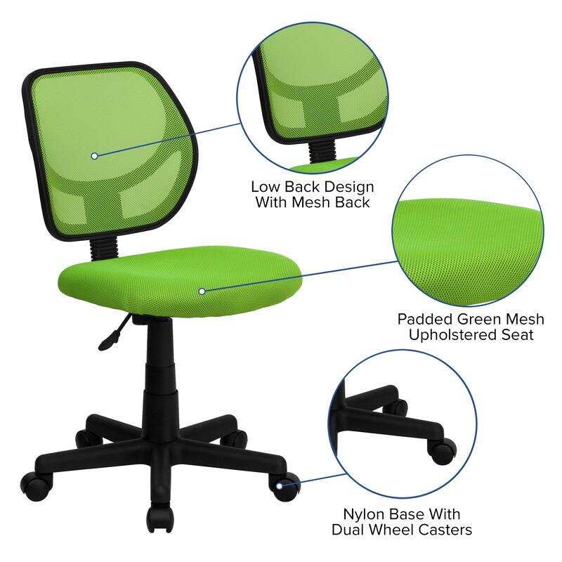 Low Curved Back Mesh Swivel Task Office Chair