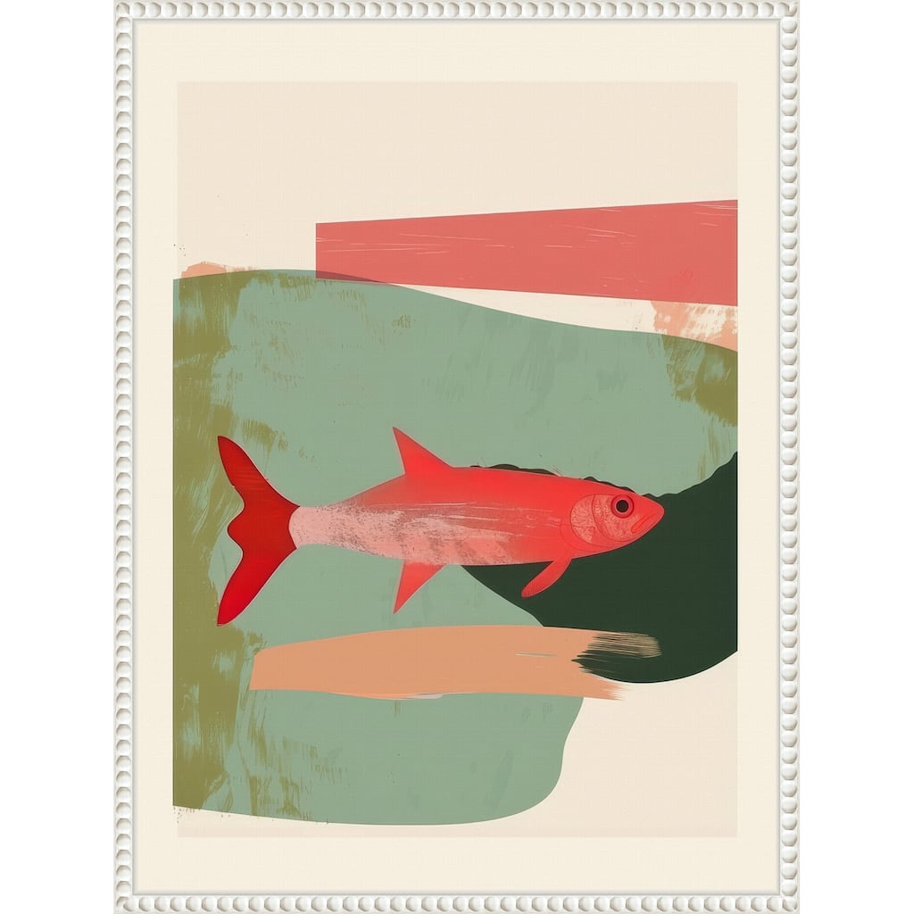 Red Fish Abstract by Nadjaa Framed Canvas Wall Art