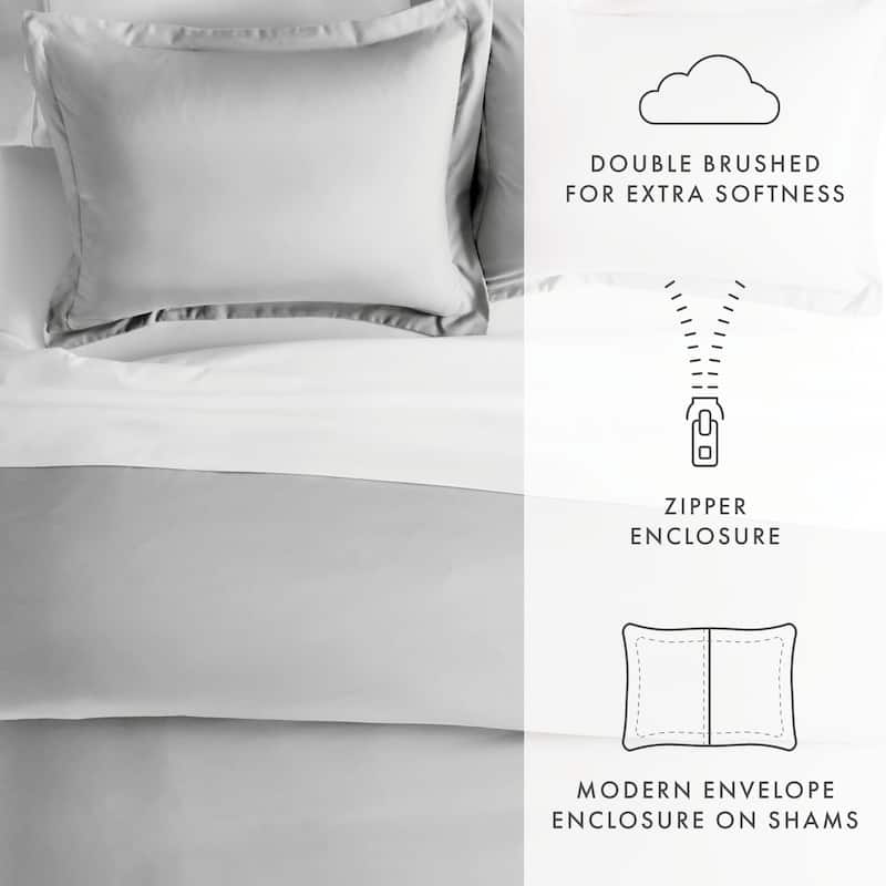 Soft Essentials Oversized 3-piece Microfiber Duvet Cover Set