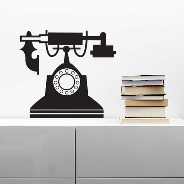 slide 2 of 5, Walplus Black Phone Furniture Set Wall Sticker Nursery Decor Decal