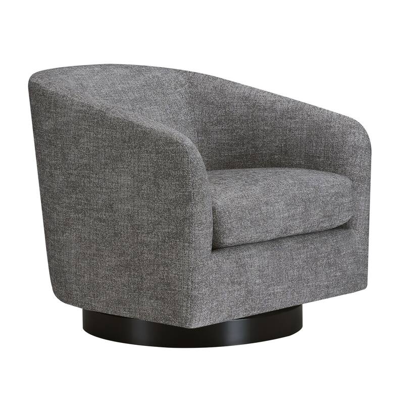 Spruce & Spring Liam Swivel Accent Chair - Single - Pebble Grey-Fabric