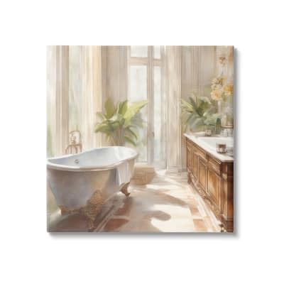 Stupell Sunlit Bathroom View Canvas Wall Art Design by Kim Allen
