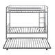 preview thumbnail 10 of 14, Silver Twin over Twin Metal Bunk Bed with Trundle