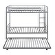 preview thumbnail 15 of 25, Twin-Over-Twin Metal Bunk Bed with Trundle, Can be Divided into Two Beds, Metal Bedframe w/Guardrails for Kids, Teens, Adults