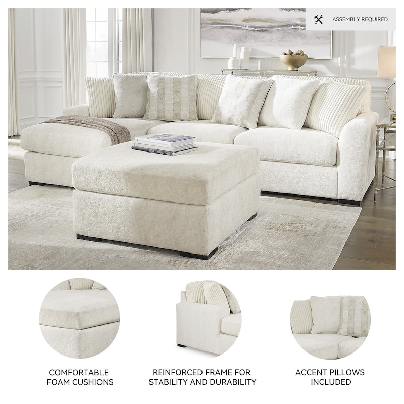 Signature Design by Ashley Chessington White 2-Piece Sectional with Chaise - 121" W x 65" D x 40" H