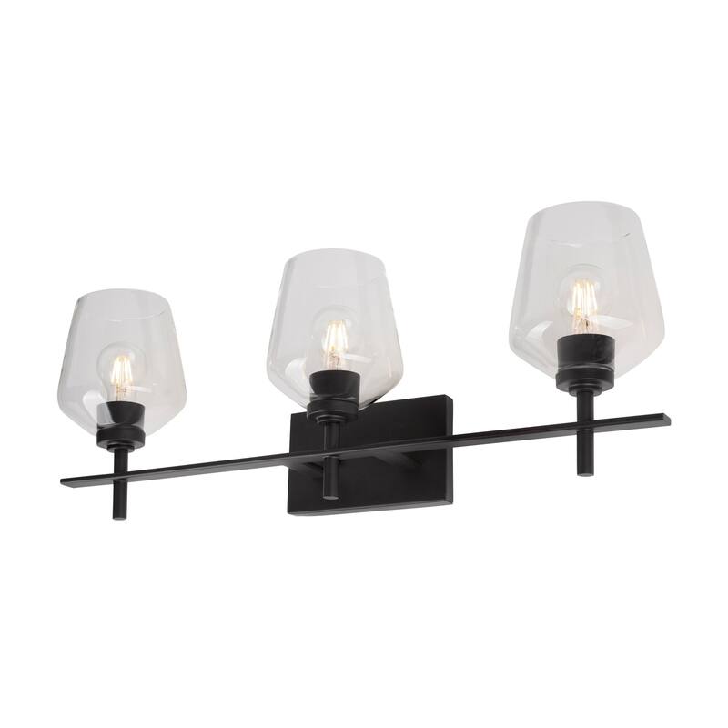 Chalice 3Light Black Bath Lighting with Clear Glass Bed Bath & Beyond 32622099