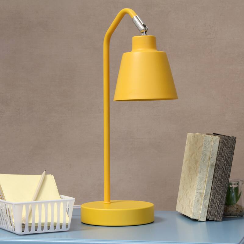 Adjustable Head Desk Lamp with Cone Shade - 16" - Yellow